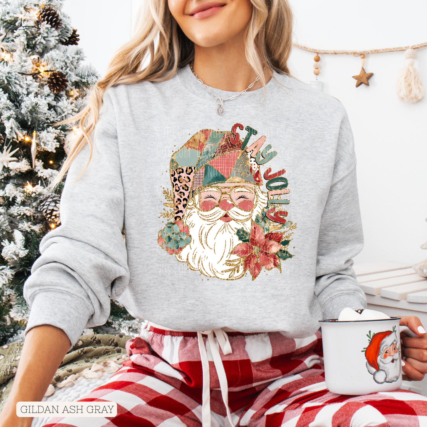 Stay Jolly Patchwork Hat Santa