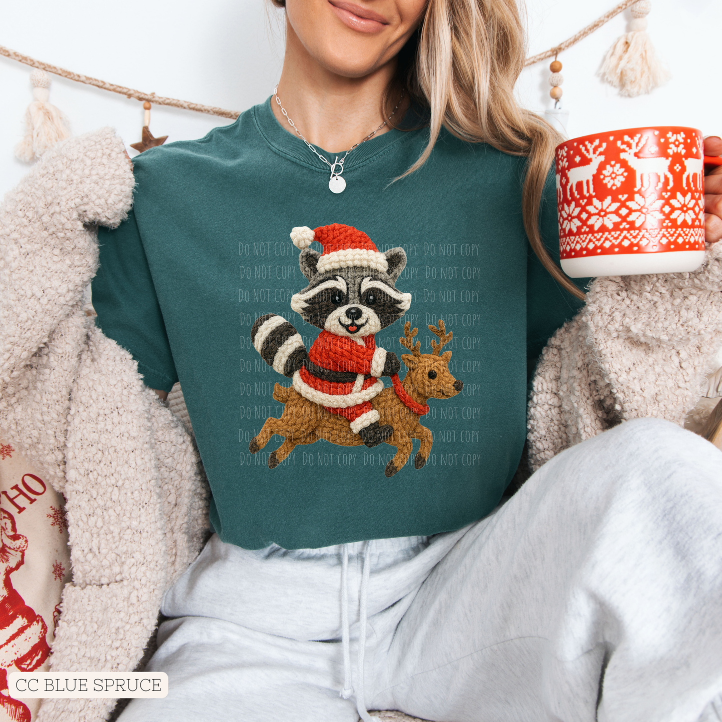 Faux Yarn Feral Raccoon Reindeer