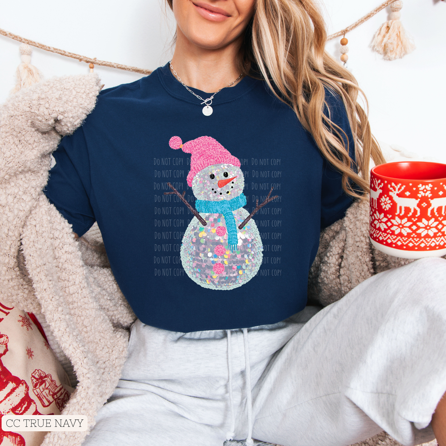 Cutesy Faux Sequin Snowman