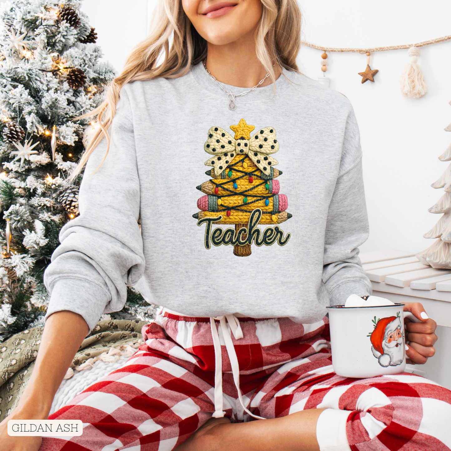 Faux Yarn Pencil Teacher Tree