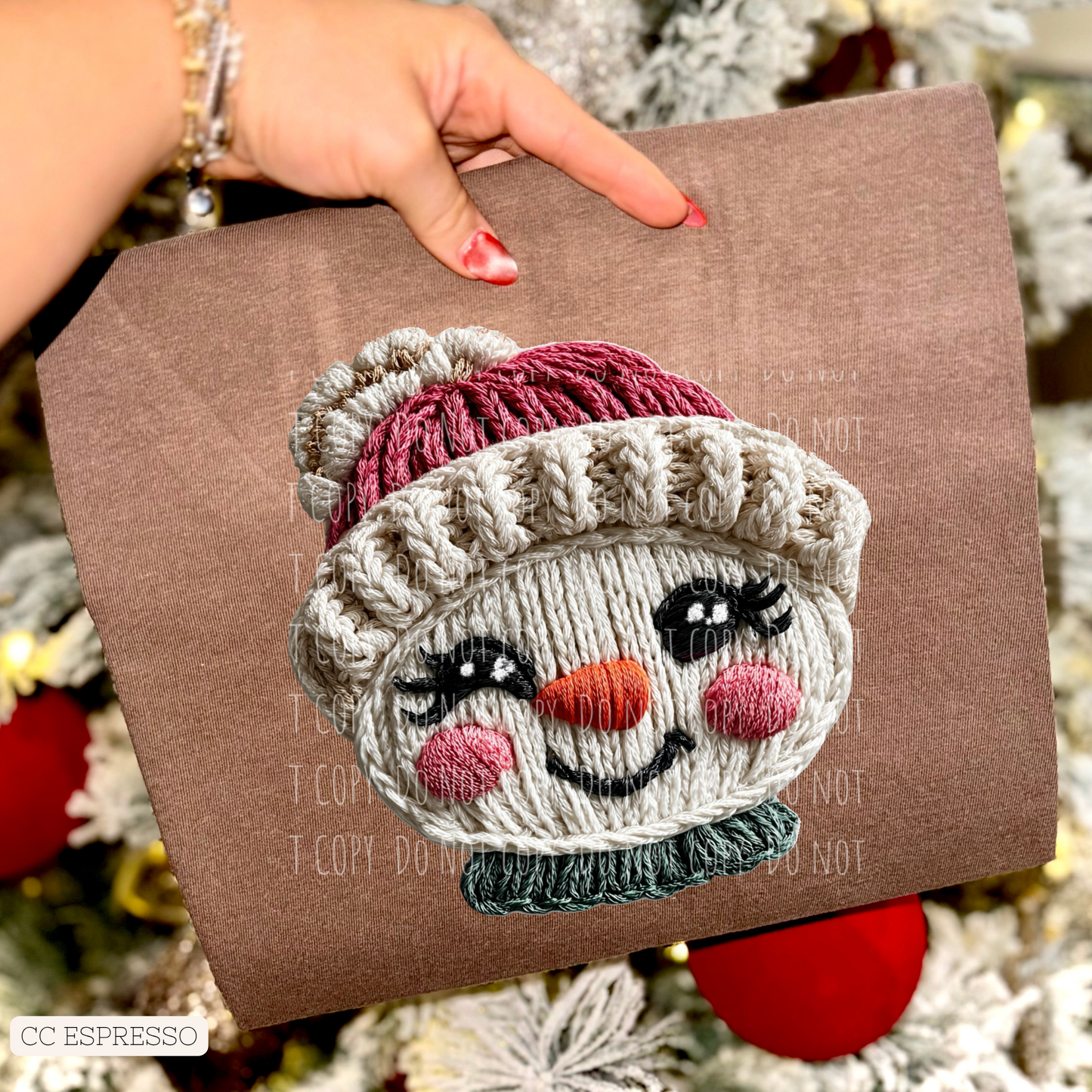 Faux Yarn Snowman Face