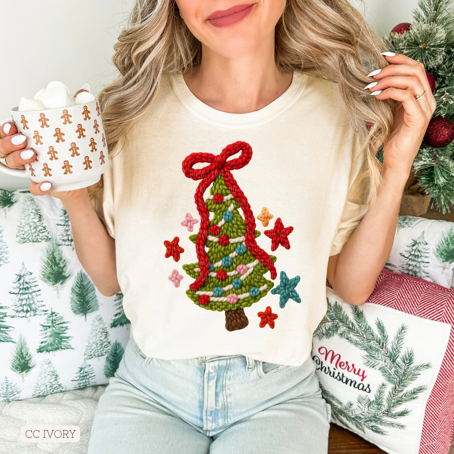 Faux Yarn Coquette Tree Stars