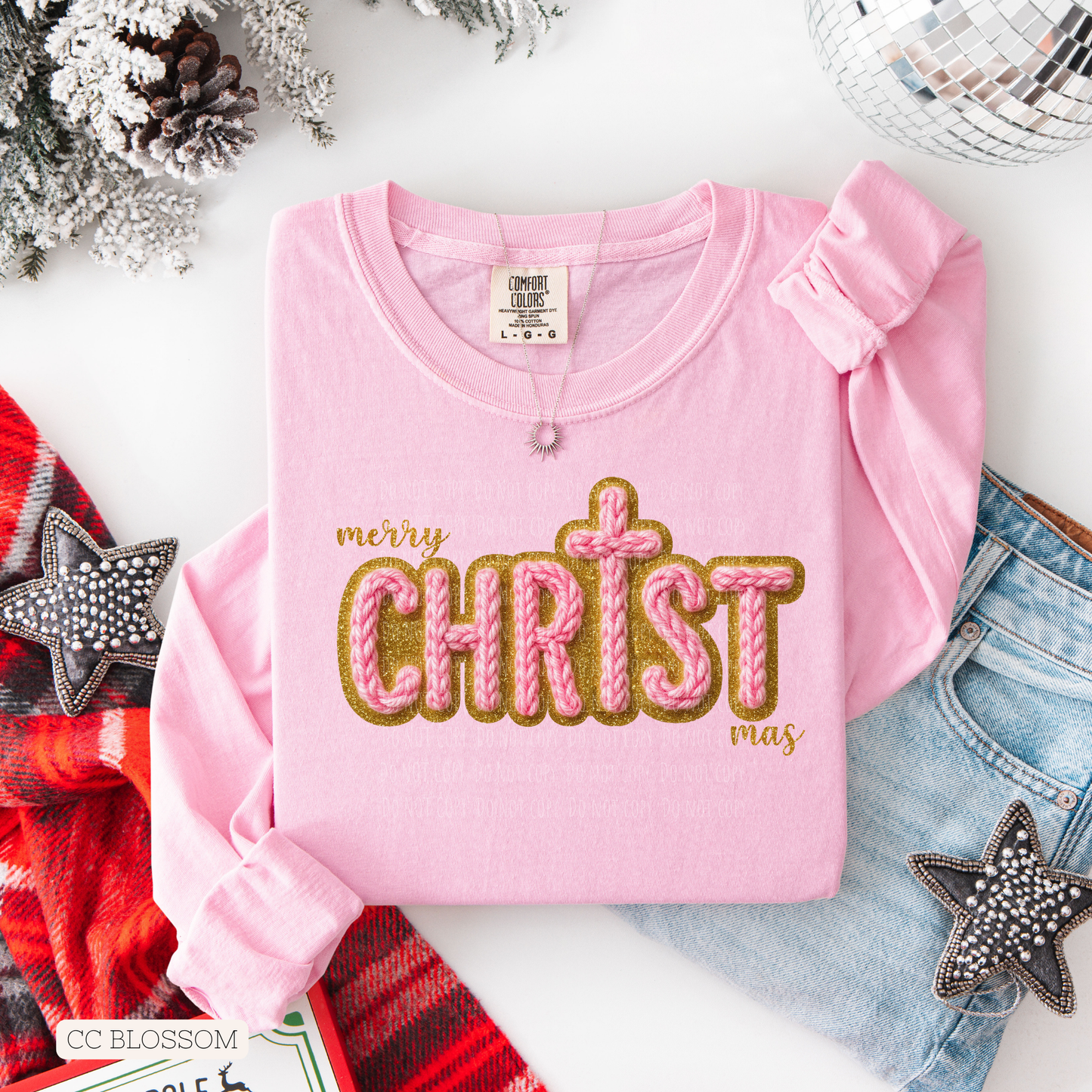 Faux Yarn Merry CHRIST Mas