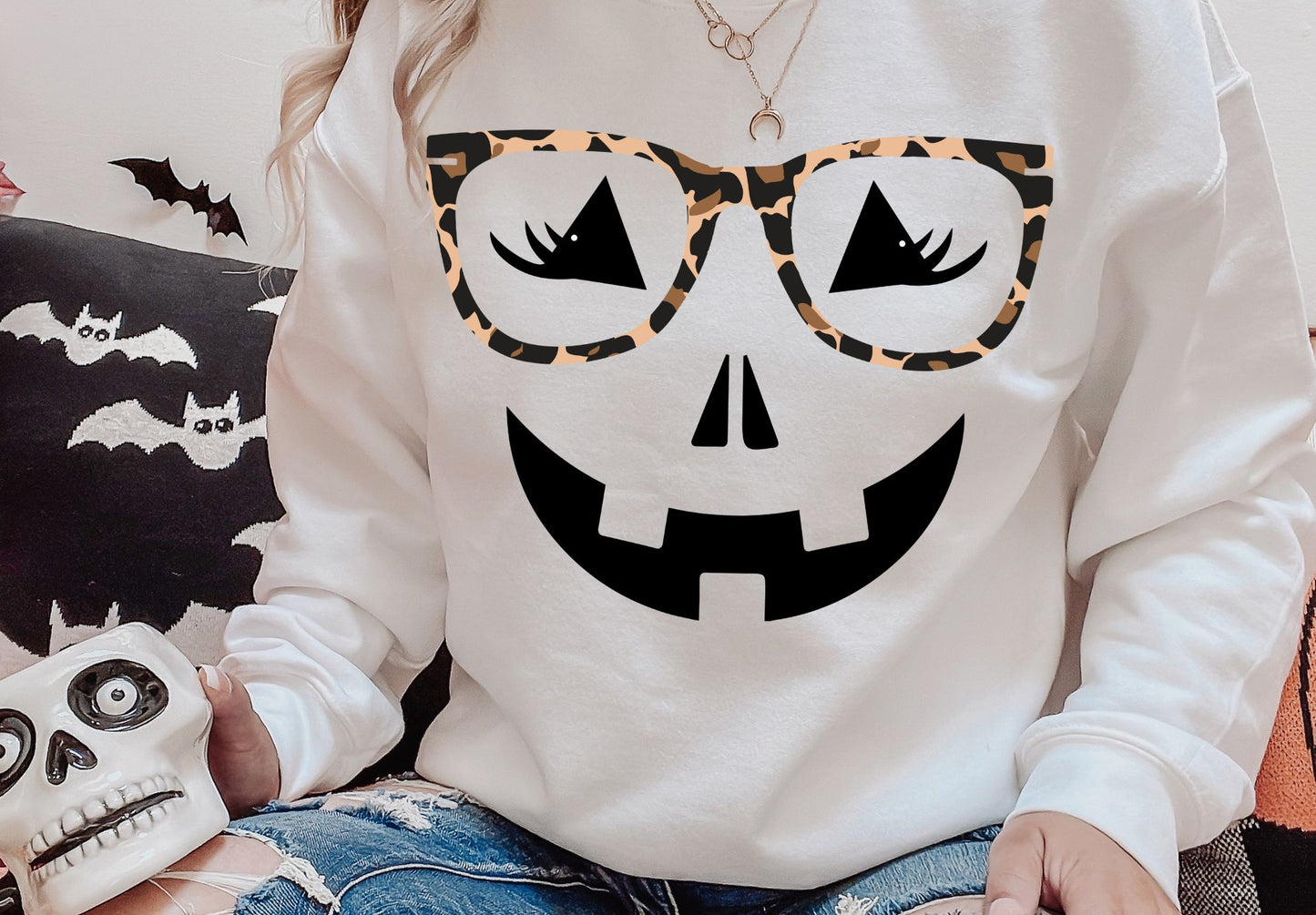 Jack O Lantern leopard glasses