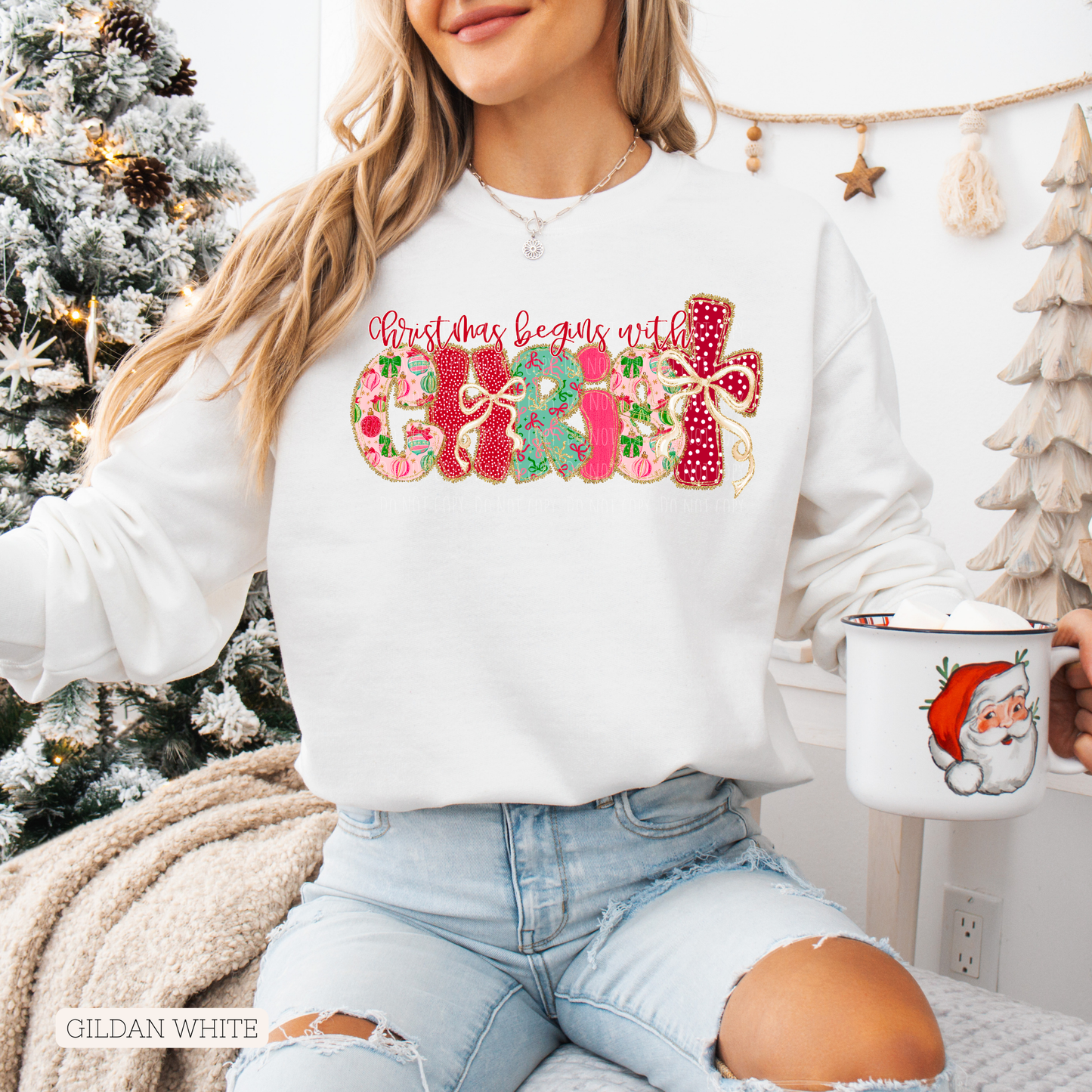 Cutesy Coquette Christmas Begins With Christ