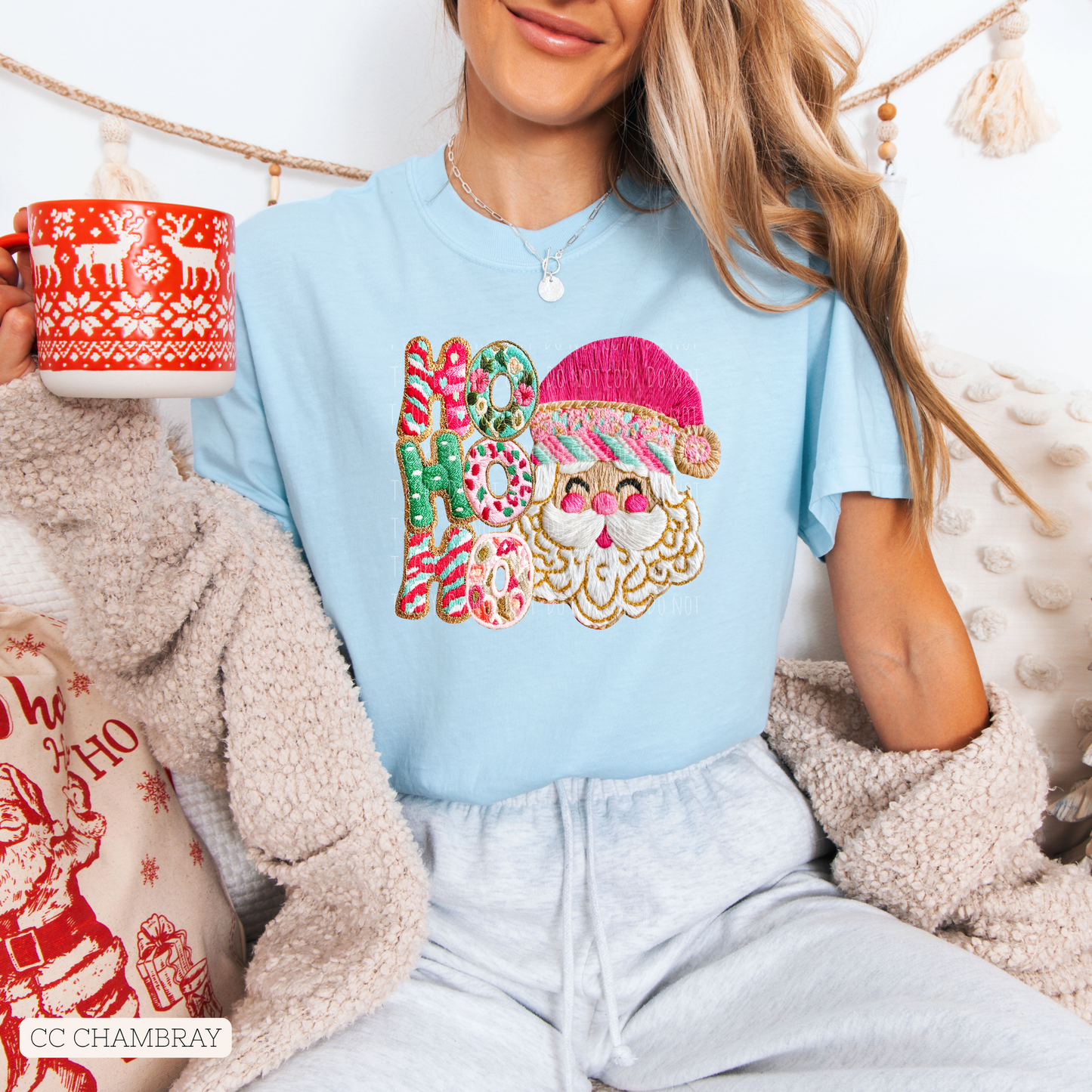 Faux Yarn Ho Ho Ho Santa