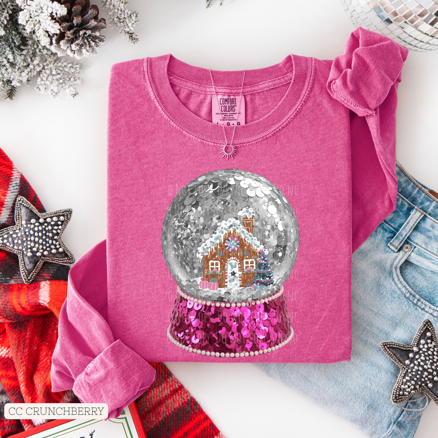 Faux Sequin Snow Globe
