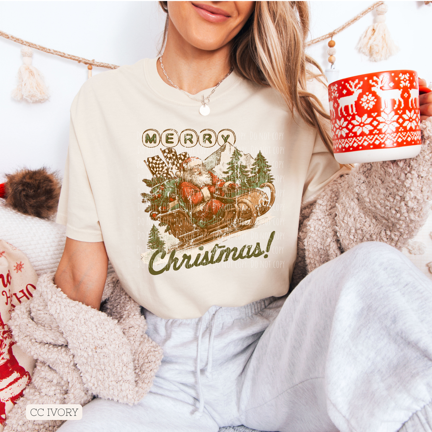 Merry Christmas Vintage Sleigh