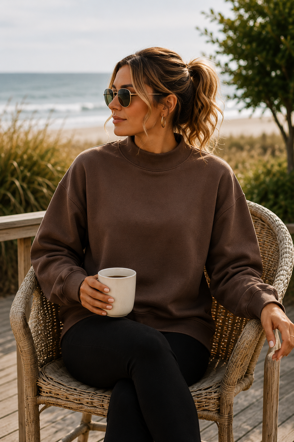 Mock Neck - Chocolate