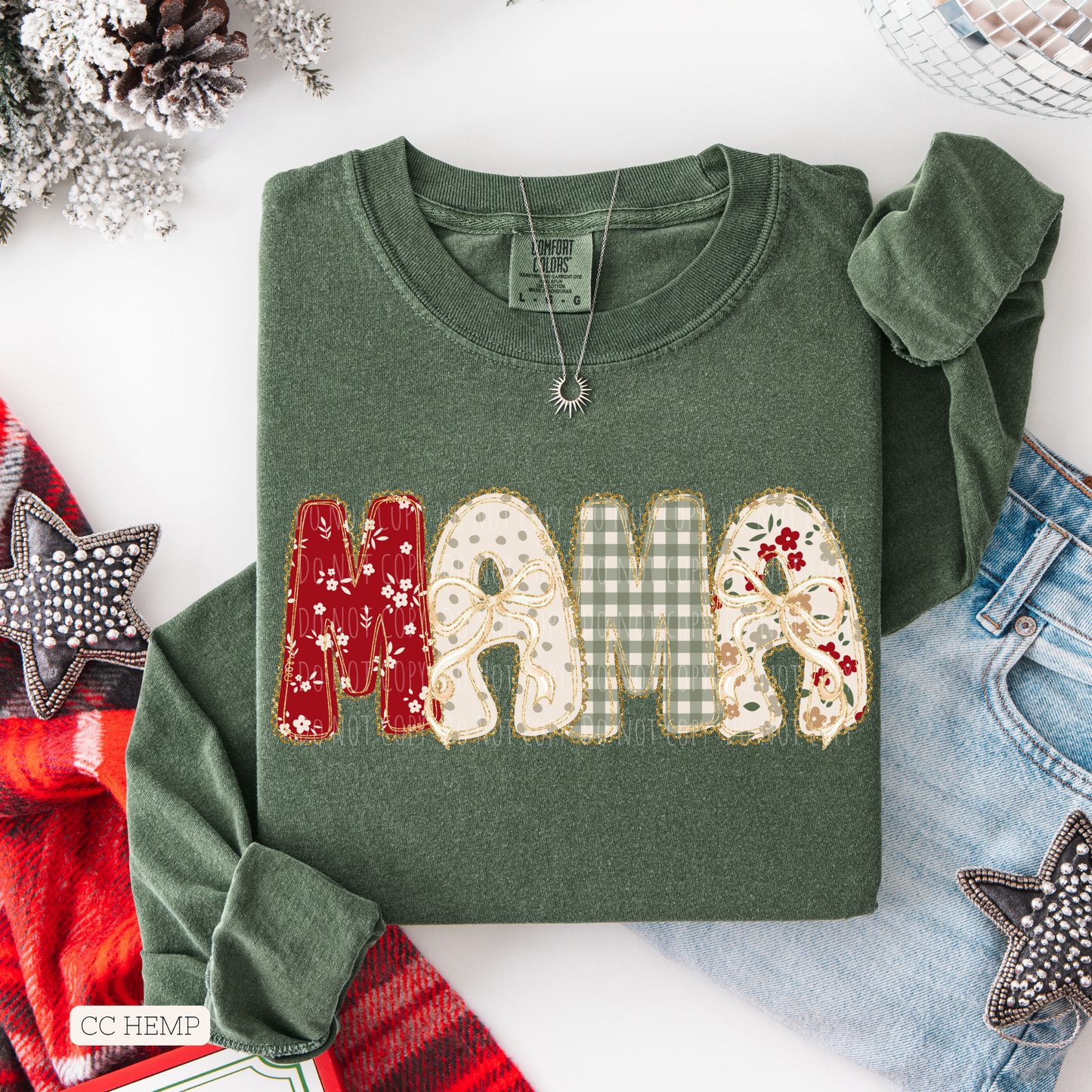 Mama Christmas Floral Coquette