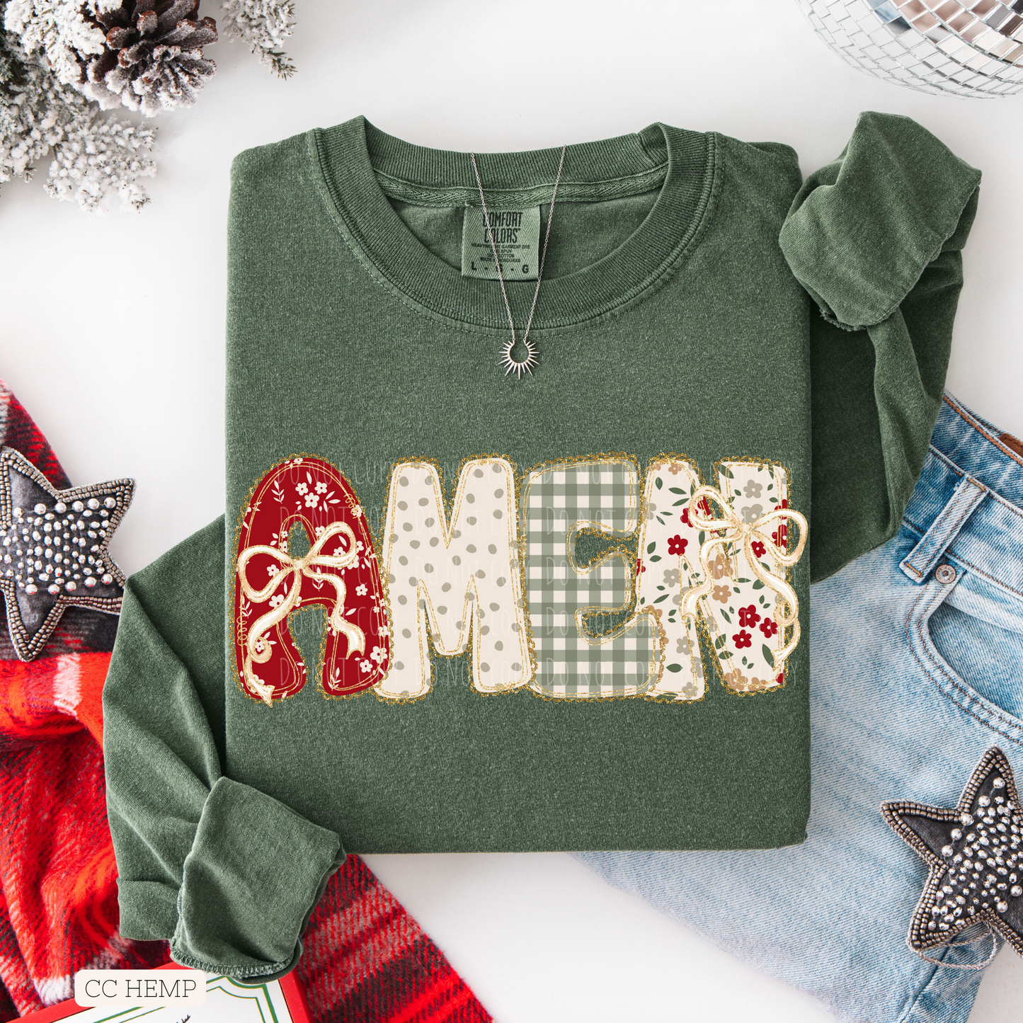 Amen Christmas Floral Coquette