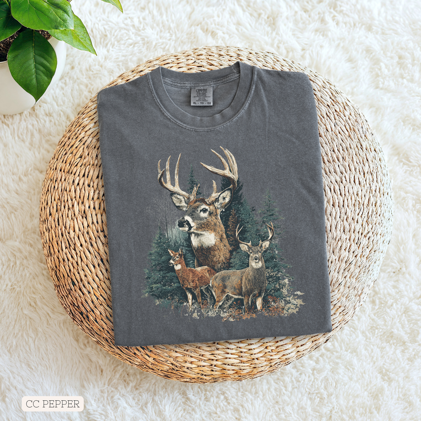Vintage Deer Scene