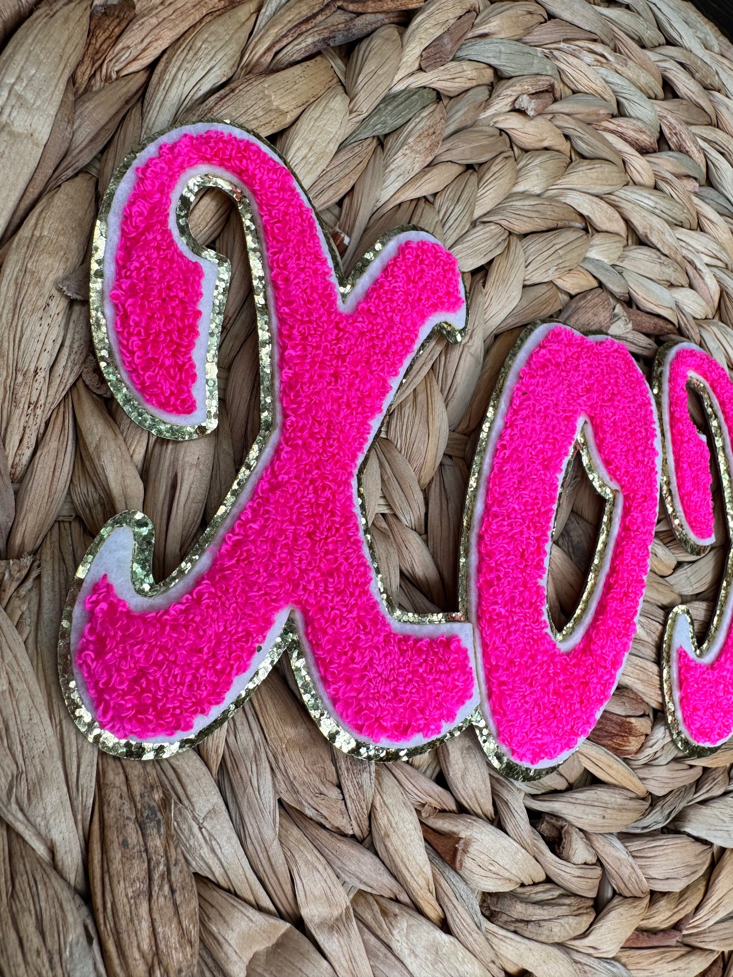 XOXO Chenille Patch (pink)