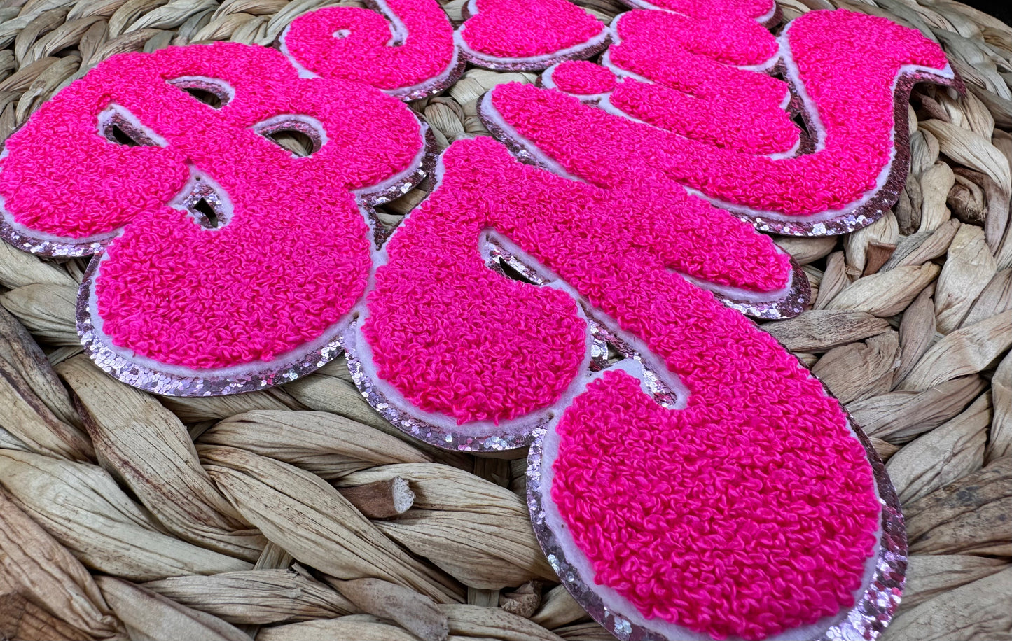 Be Mine Chenille Patch (hot pink)