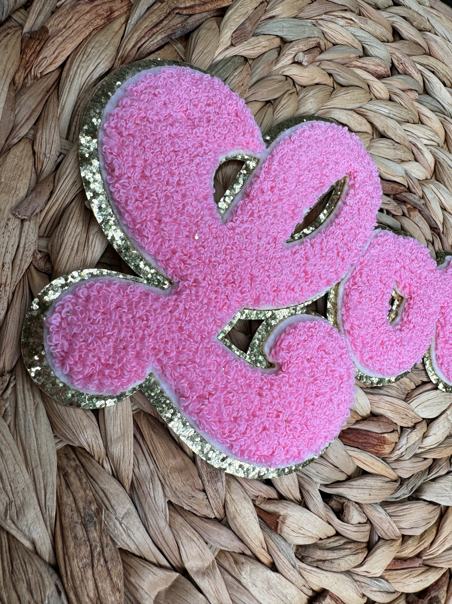 Love Chenille Patch (light pink)