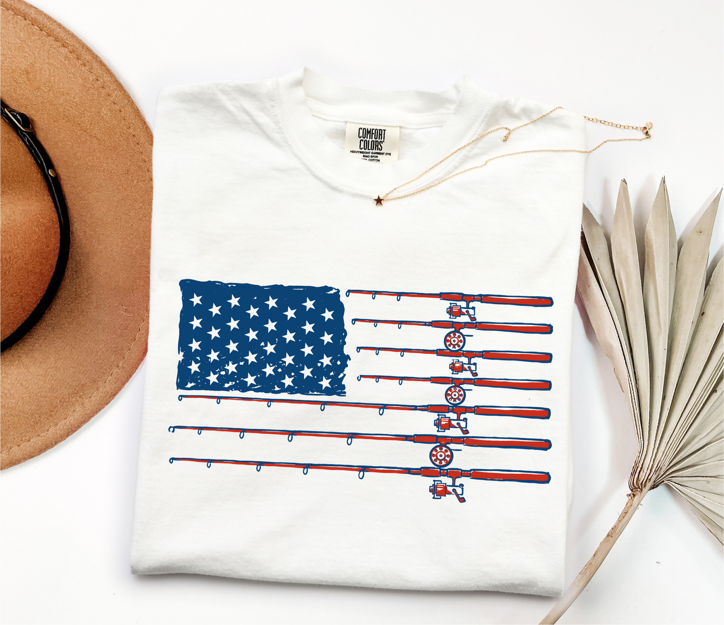Patriotic Fishing Rod USA Flag