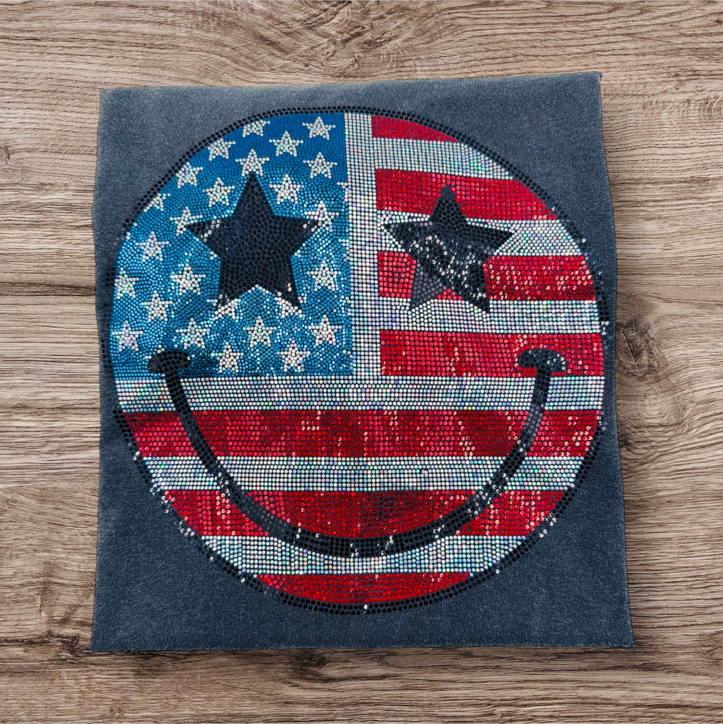 Patriotic Smile Spangle Transfer