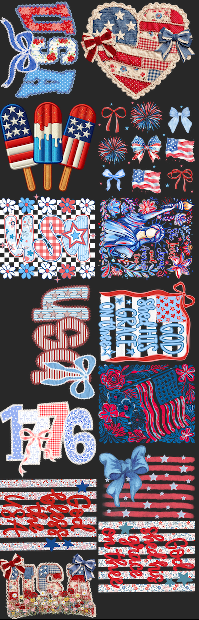 Patriotic Premade Gang Sheet 72"