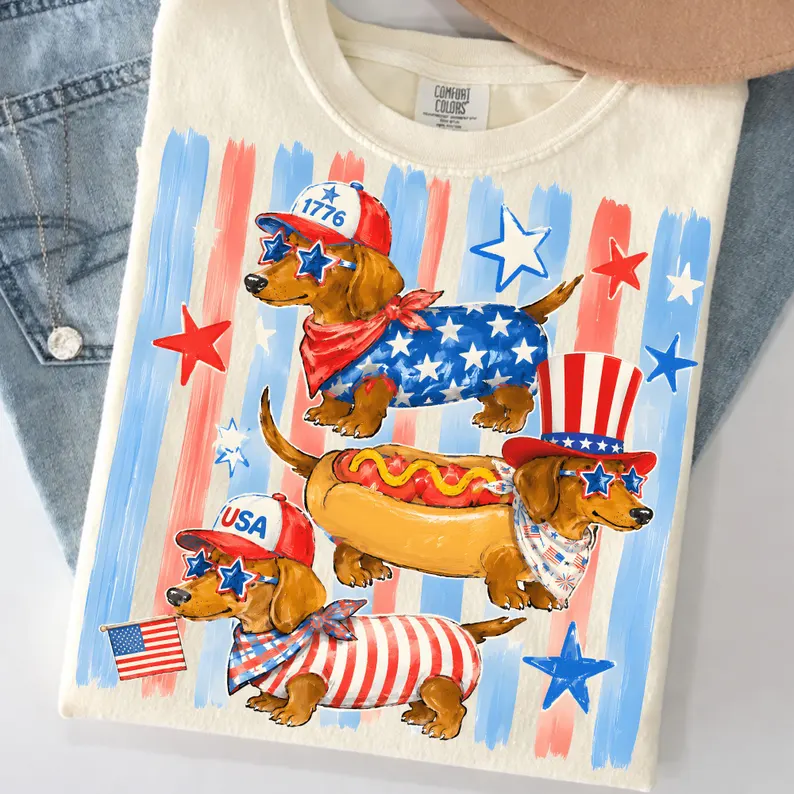 Striped Patriotic Dachshund