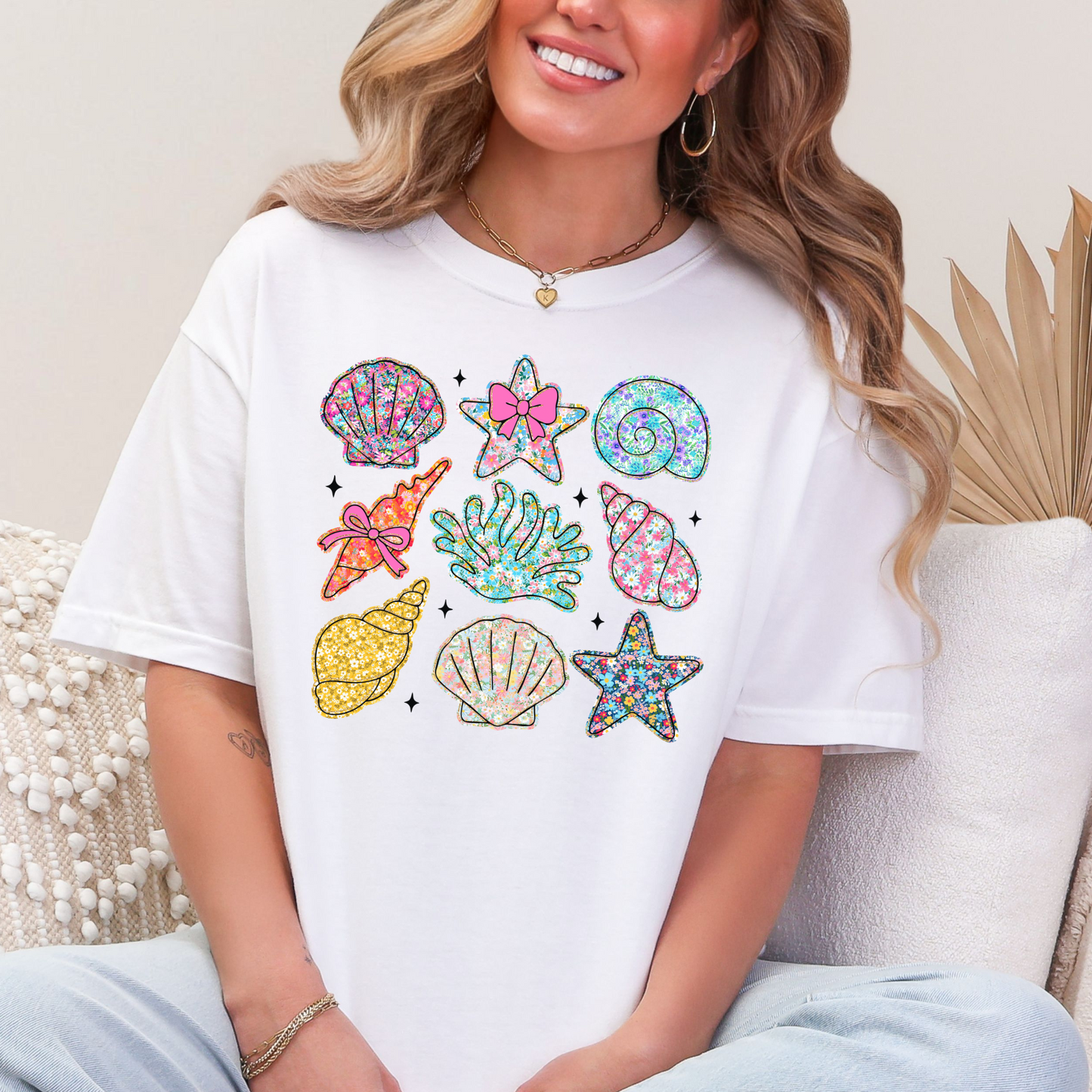 Floral Seashell Collage