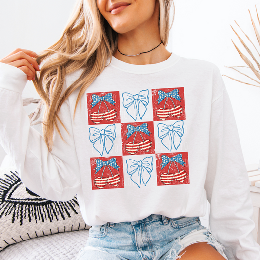 Patriotic Bows and Cherries