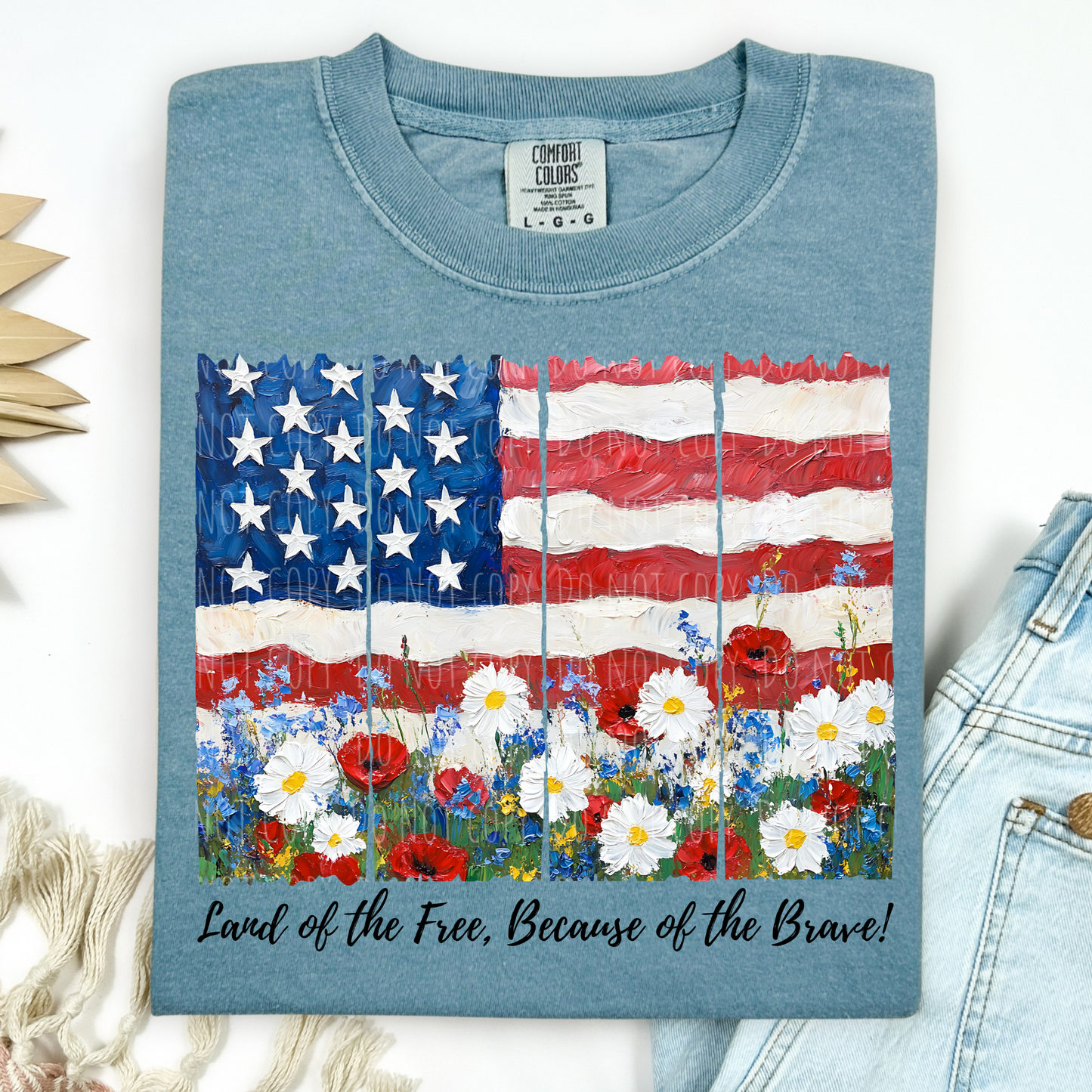 Land Of The Free Painted Flag