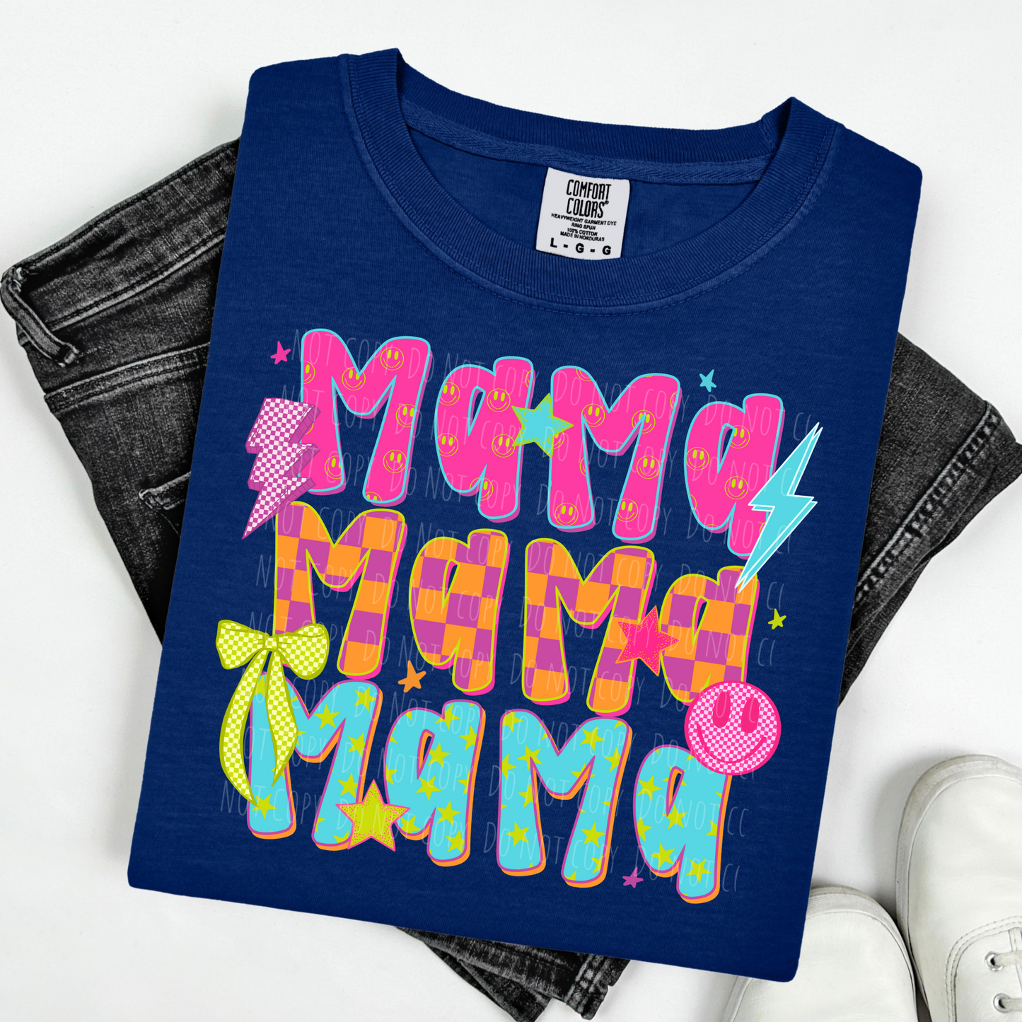 Mama Stacked Bows and Smiley