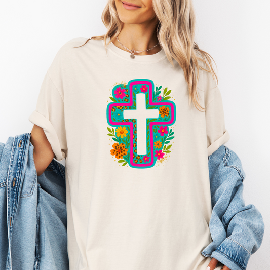 Leopard Floral Cross