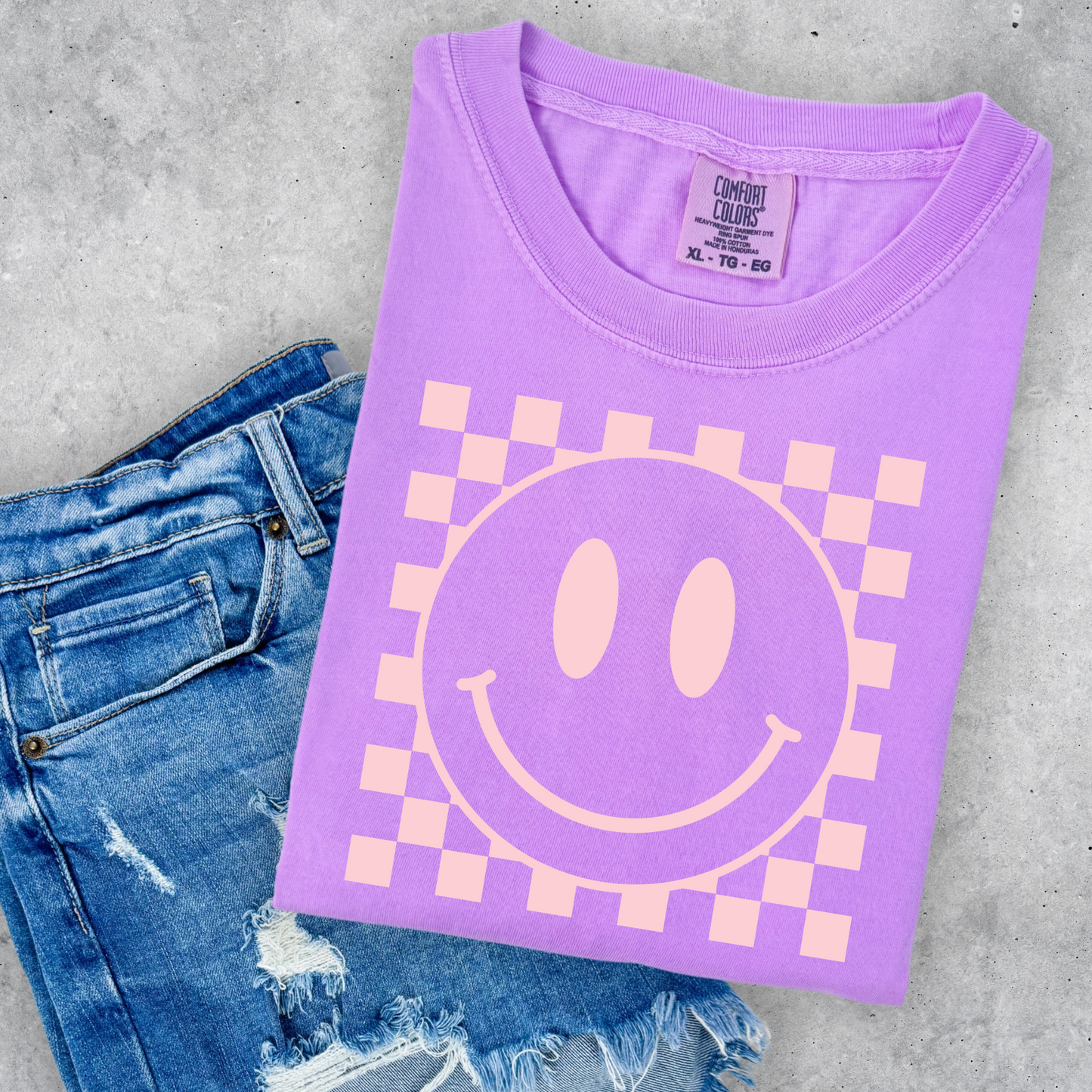 Light Pink Checkered Smile