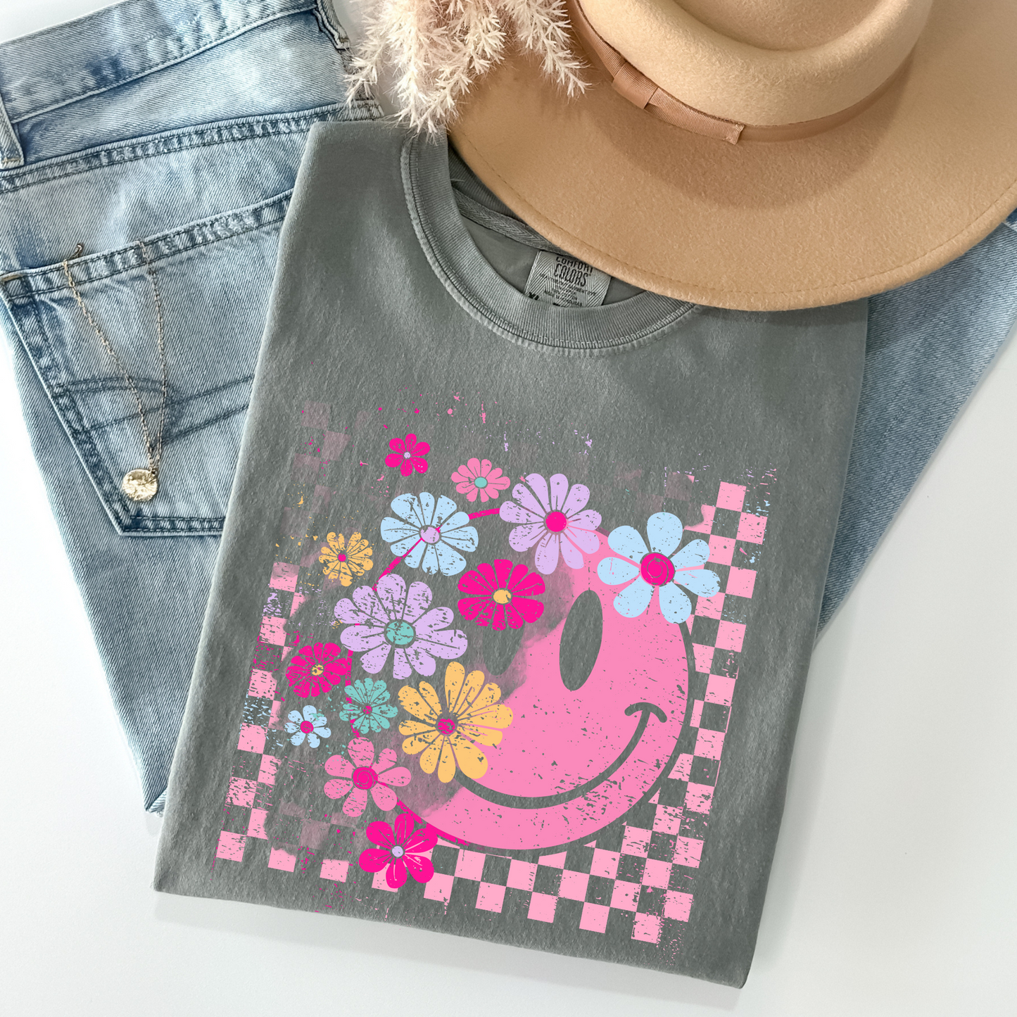 Floral Checkered Smile