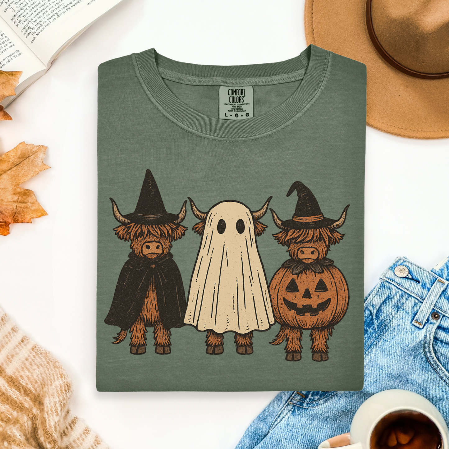 Highland Cow Halloween Trio