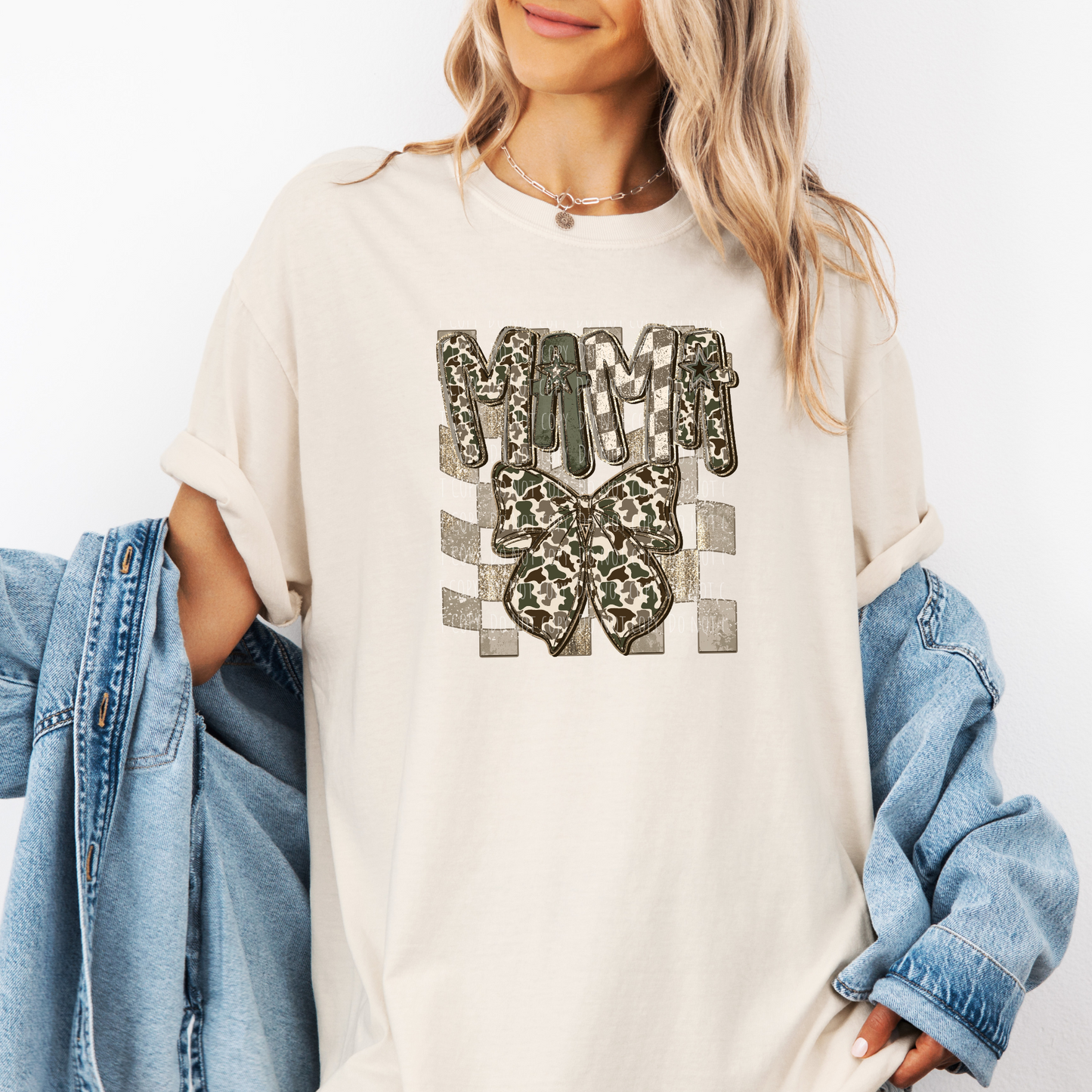 Mama Camo Bow Checkered