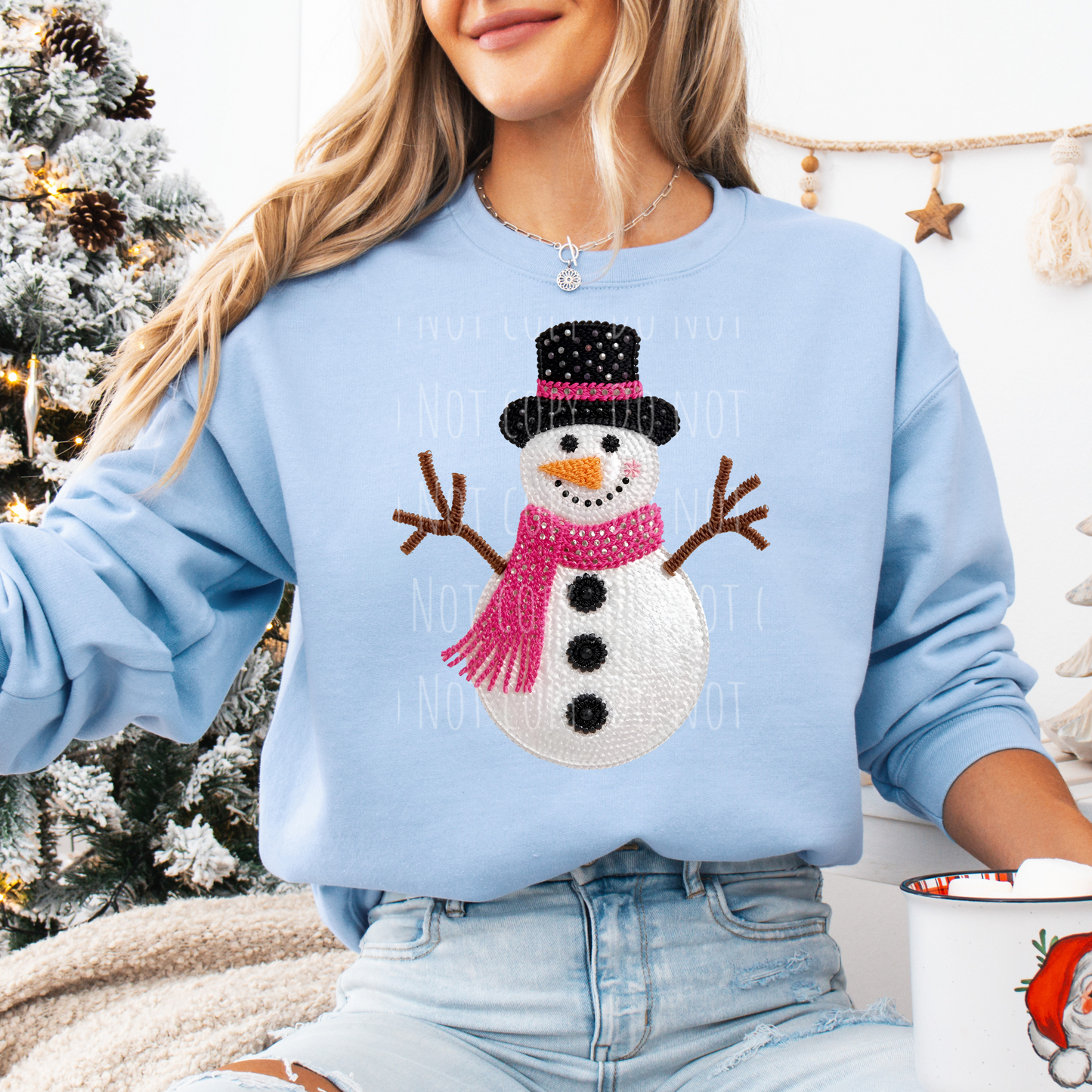 Faux Embroidery Snowman