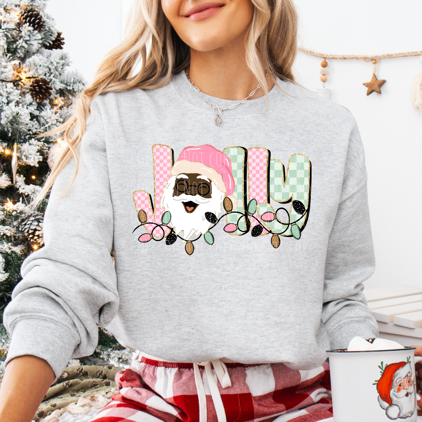 Jolly Checkered Santa (dark)