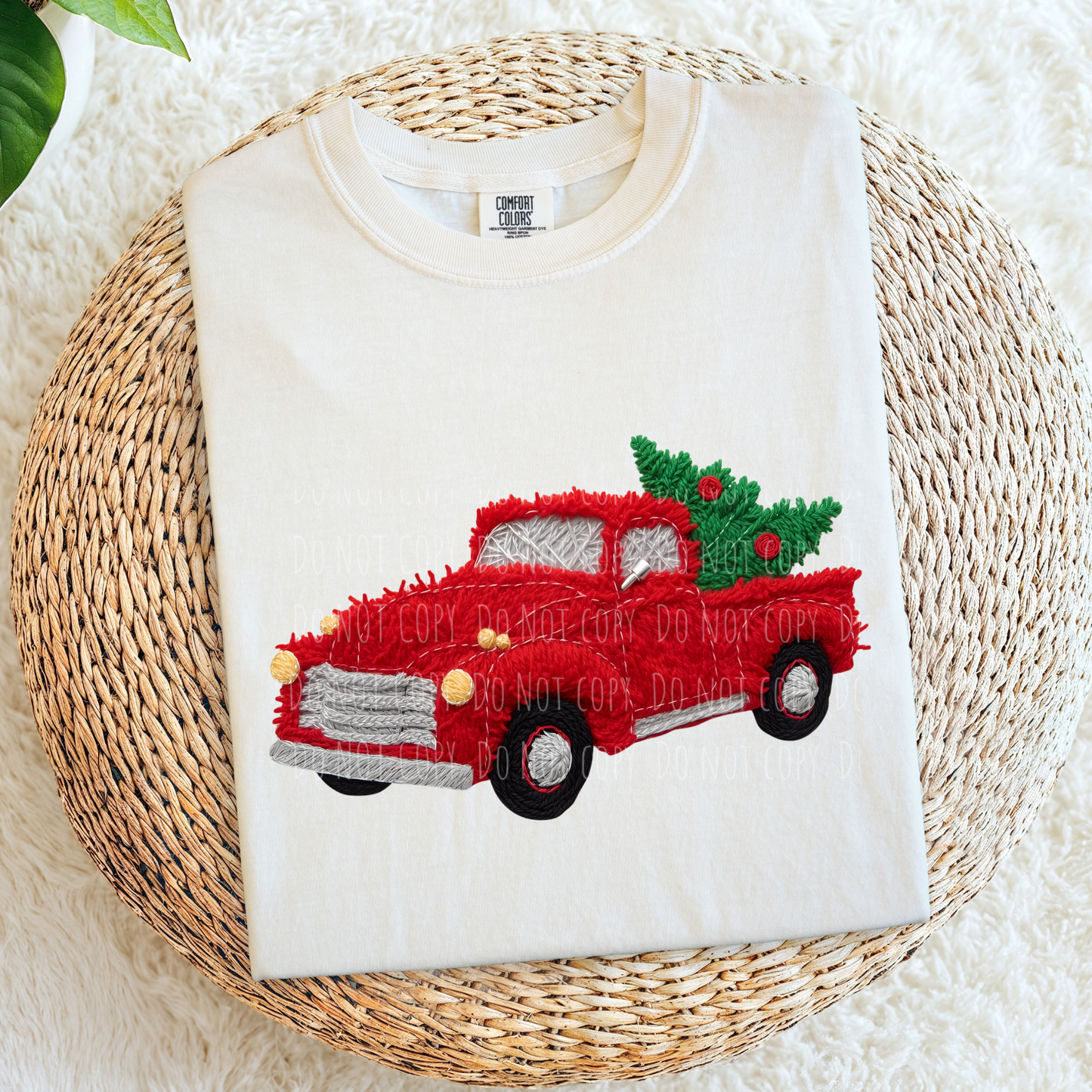 Faux Yarn Red Truck