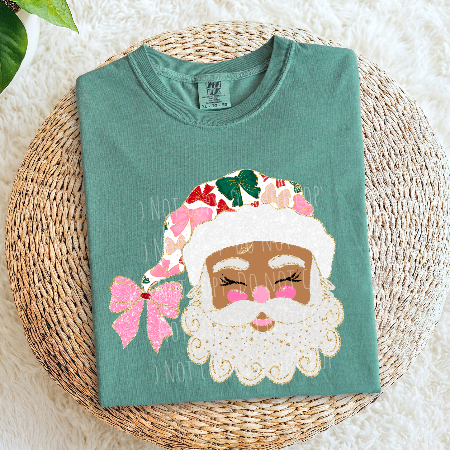 Cutesy Bow Hat Santa (dark skin)