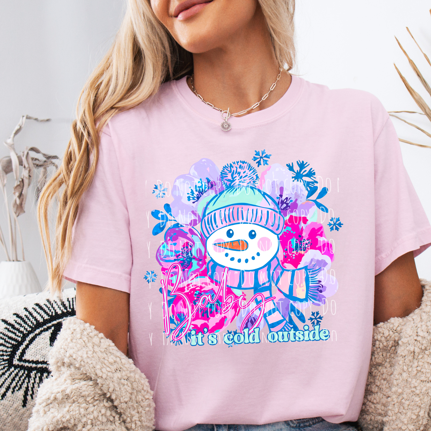 Baby It's Cold Outside Floral Snowman