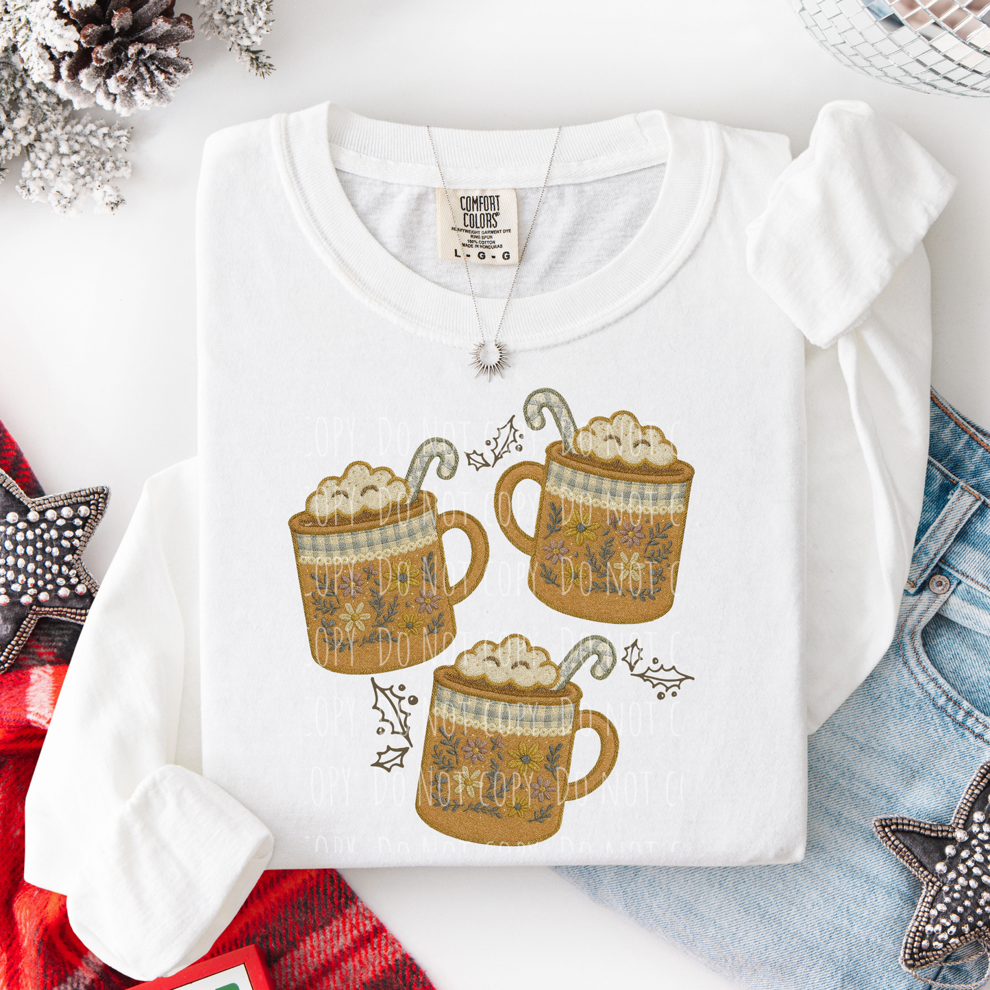 Faux Embroidery Hot Chocolate