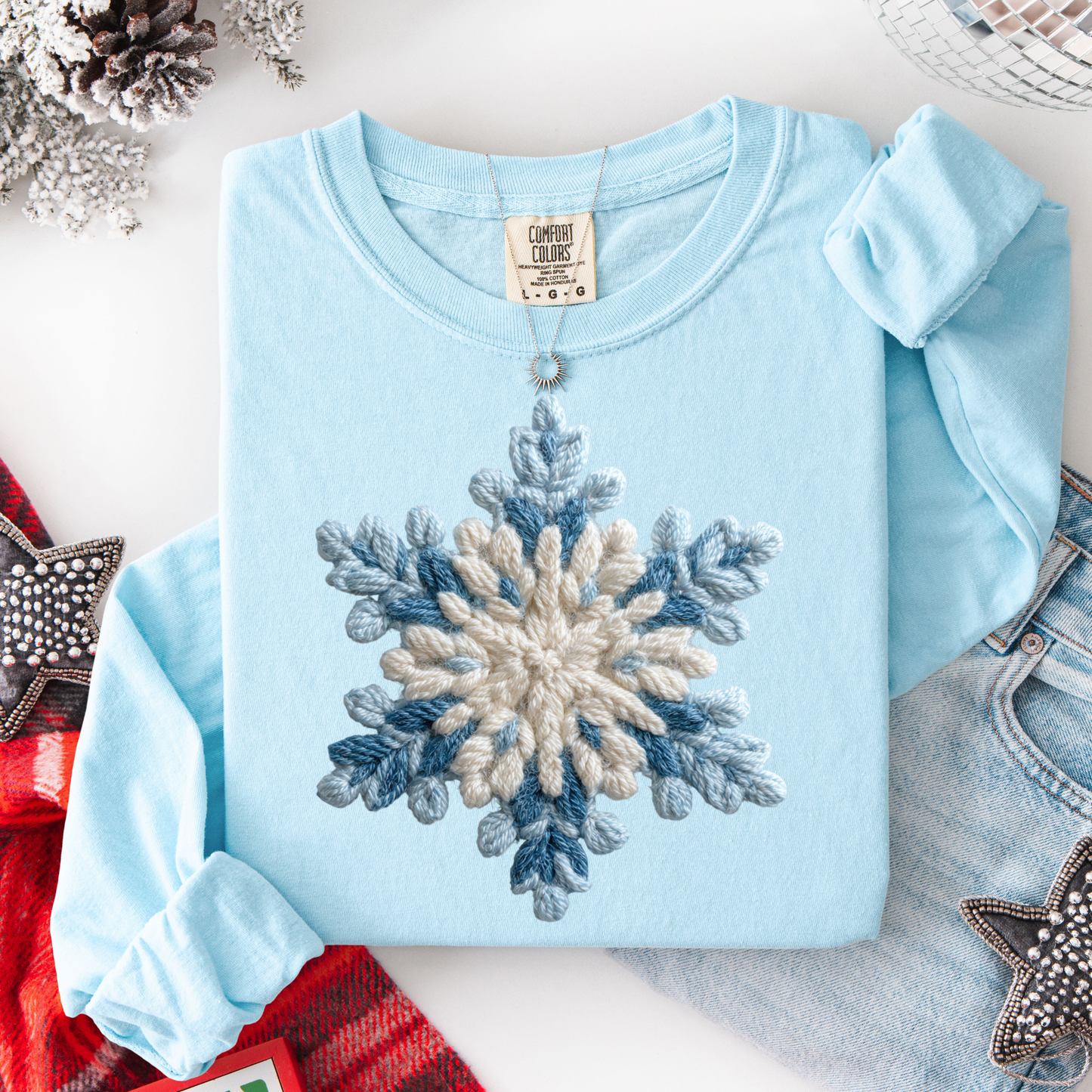 Latch Hook Blue Snowflake
