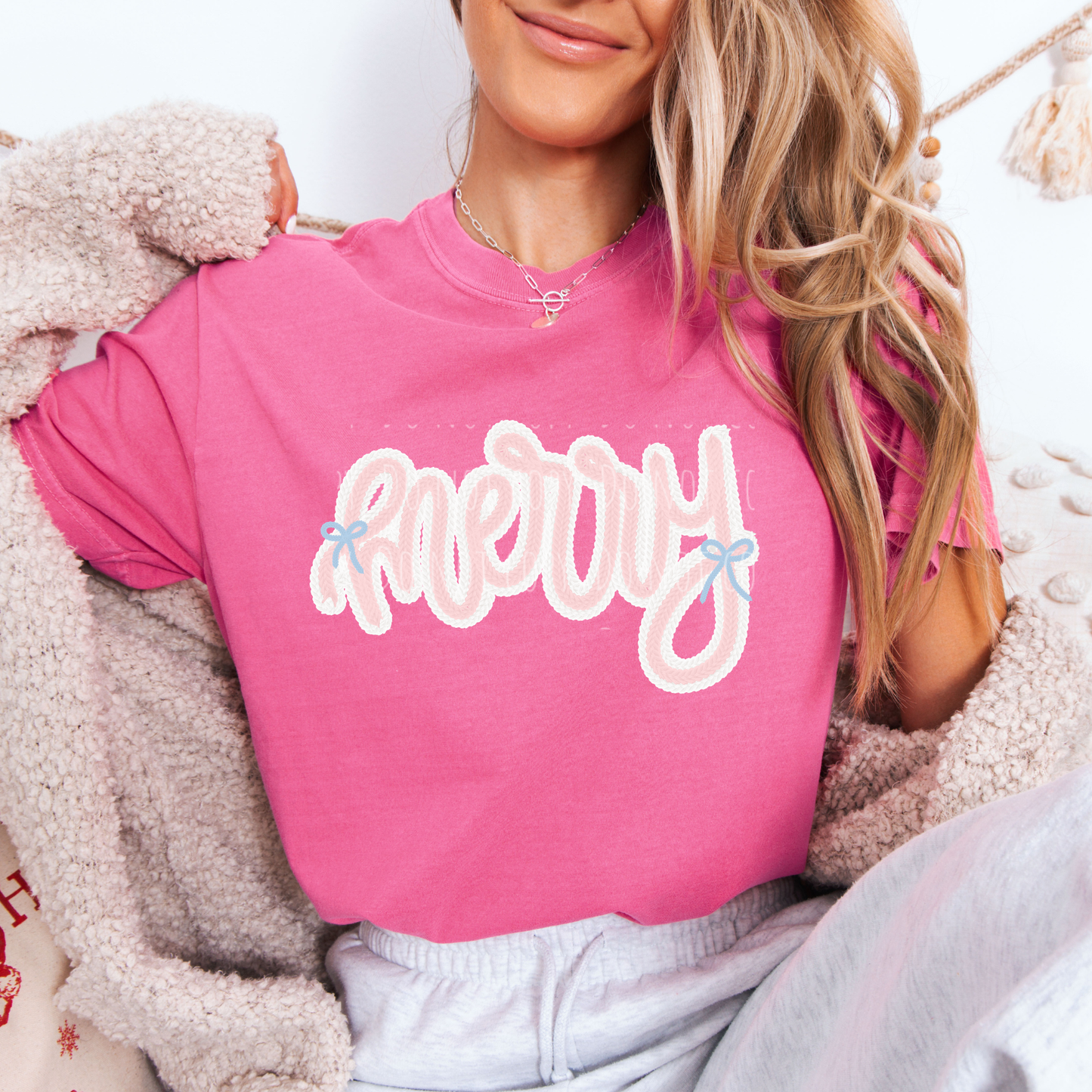 Faux Threaded Merry Bows