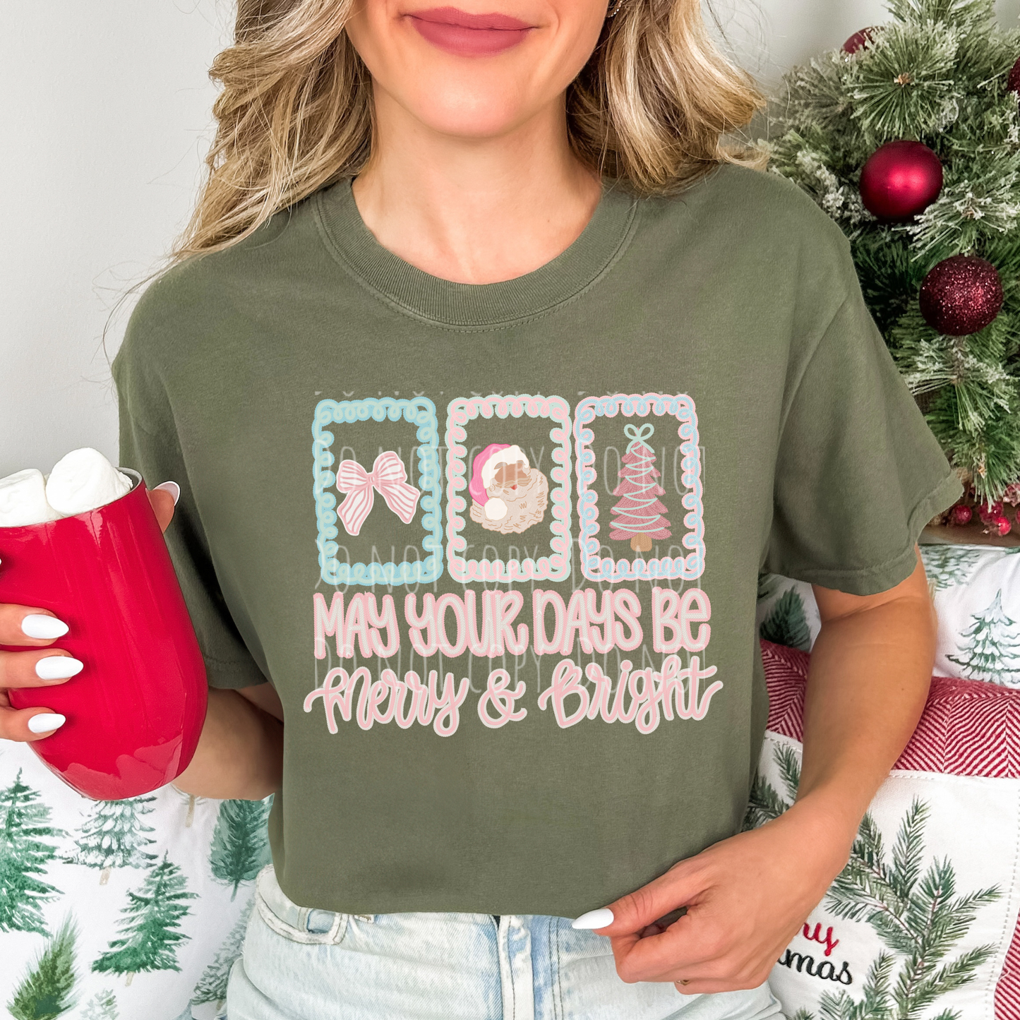 May Your Days Be Merry and Bright Hand Drawn Frames