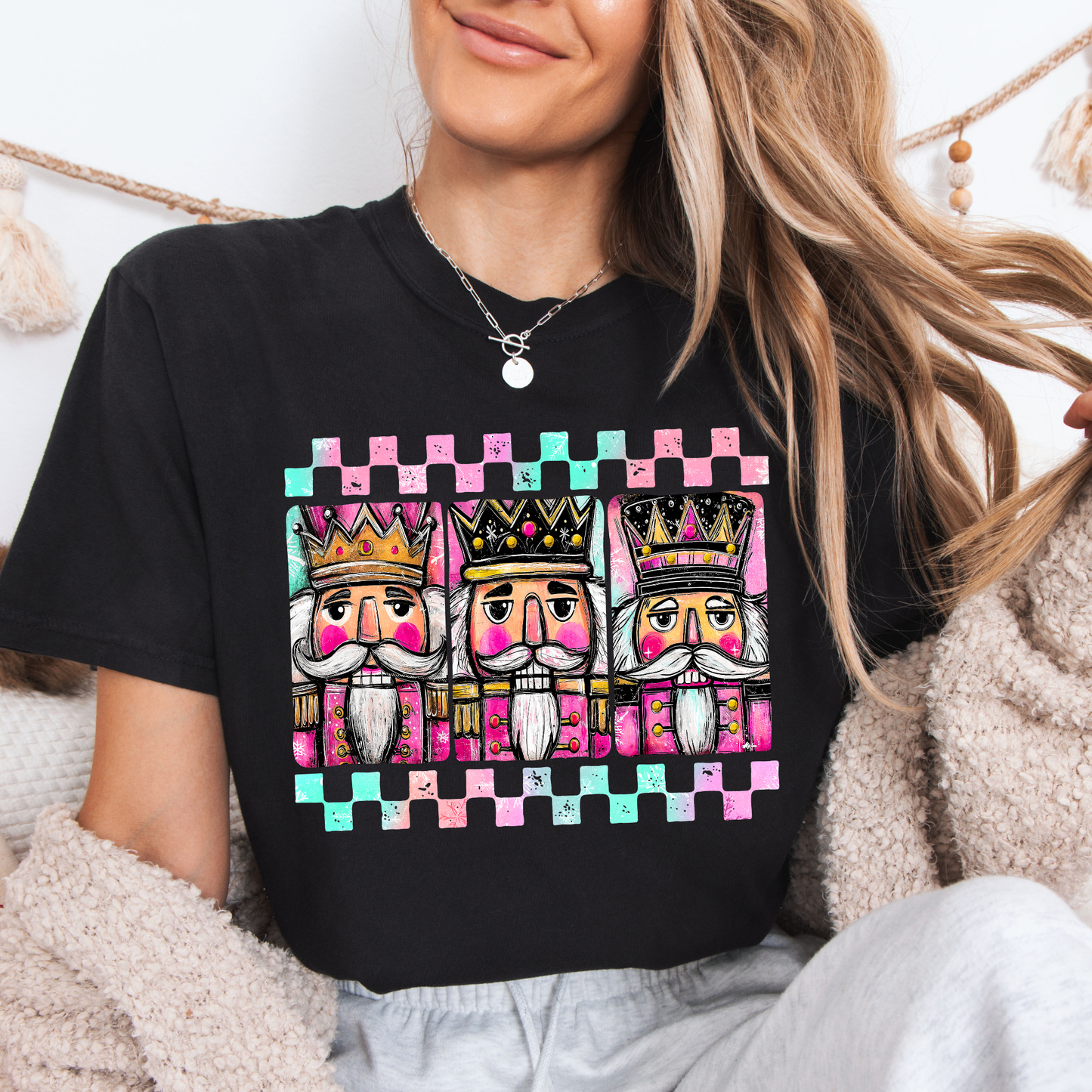 Colorful Checkered Nutcrackers