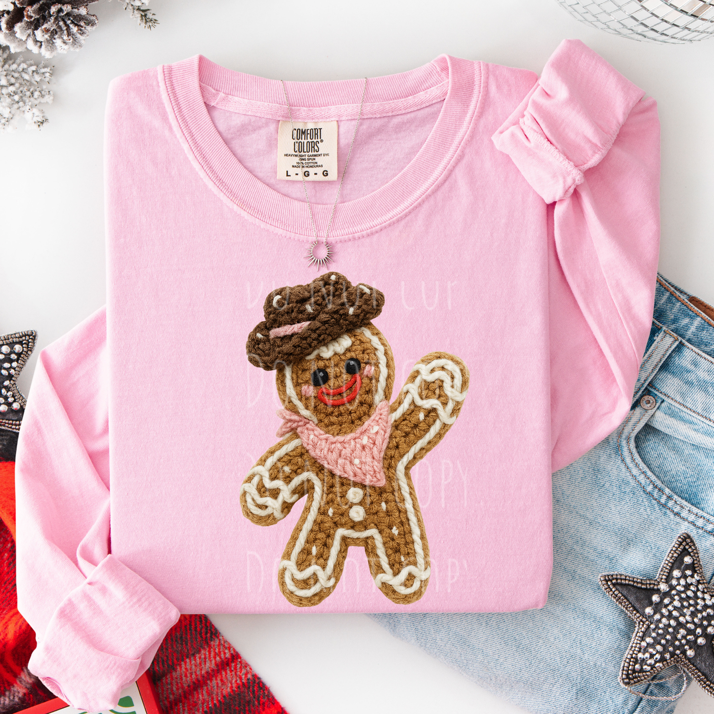Faux Yarn Gingerbread Cowgirl