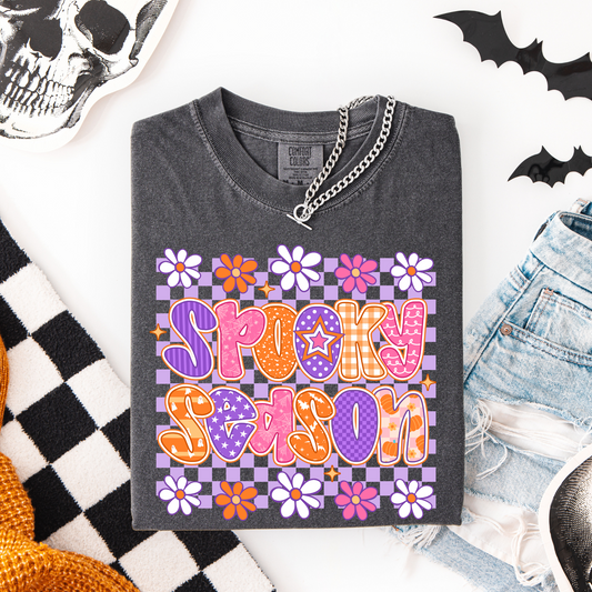Spooky Season Checkered Daisies