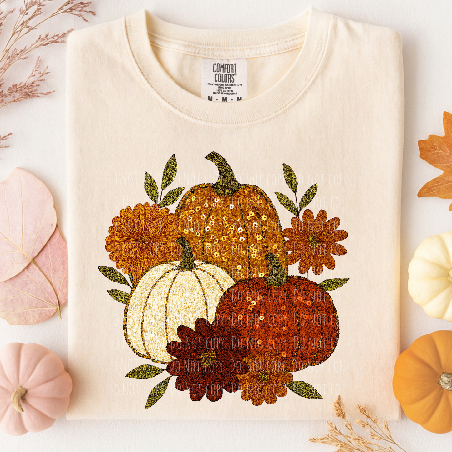 Faux Embroidery Pumpkins