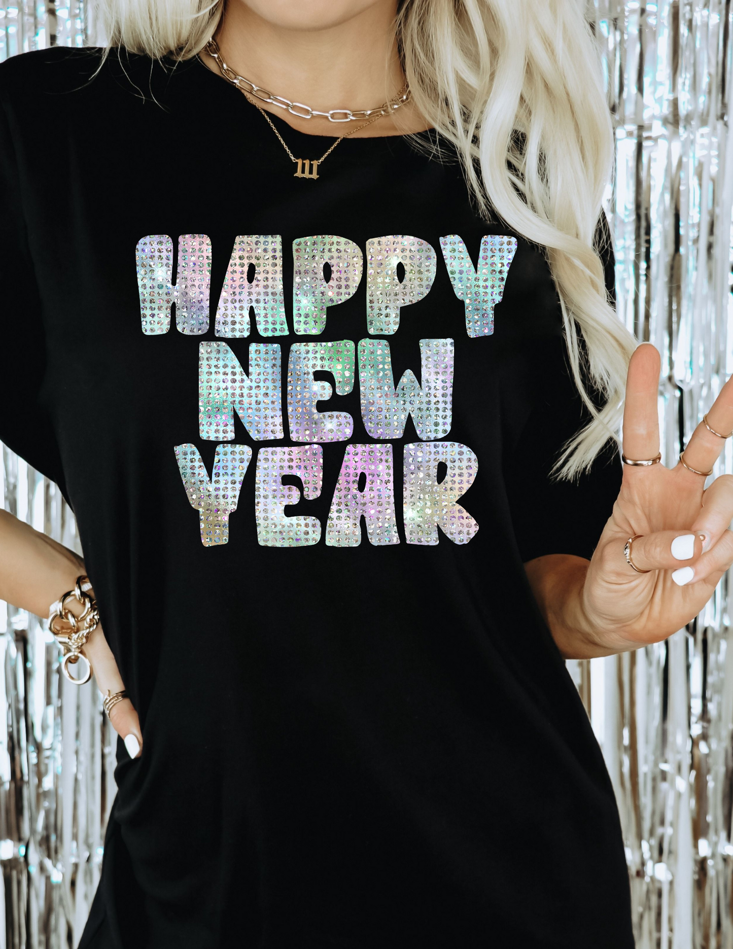 Happy New Year Faux Sequin