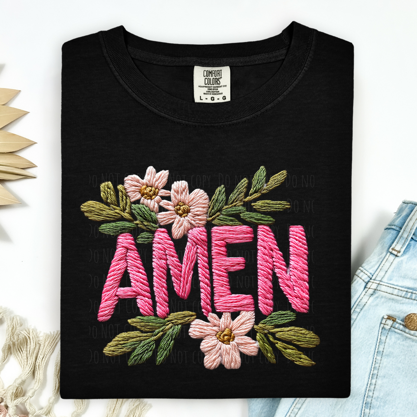 Amen Faux Embroidery