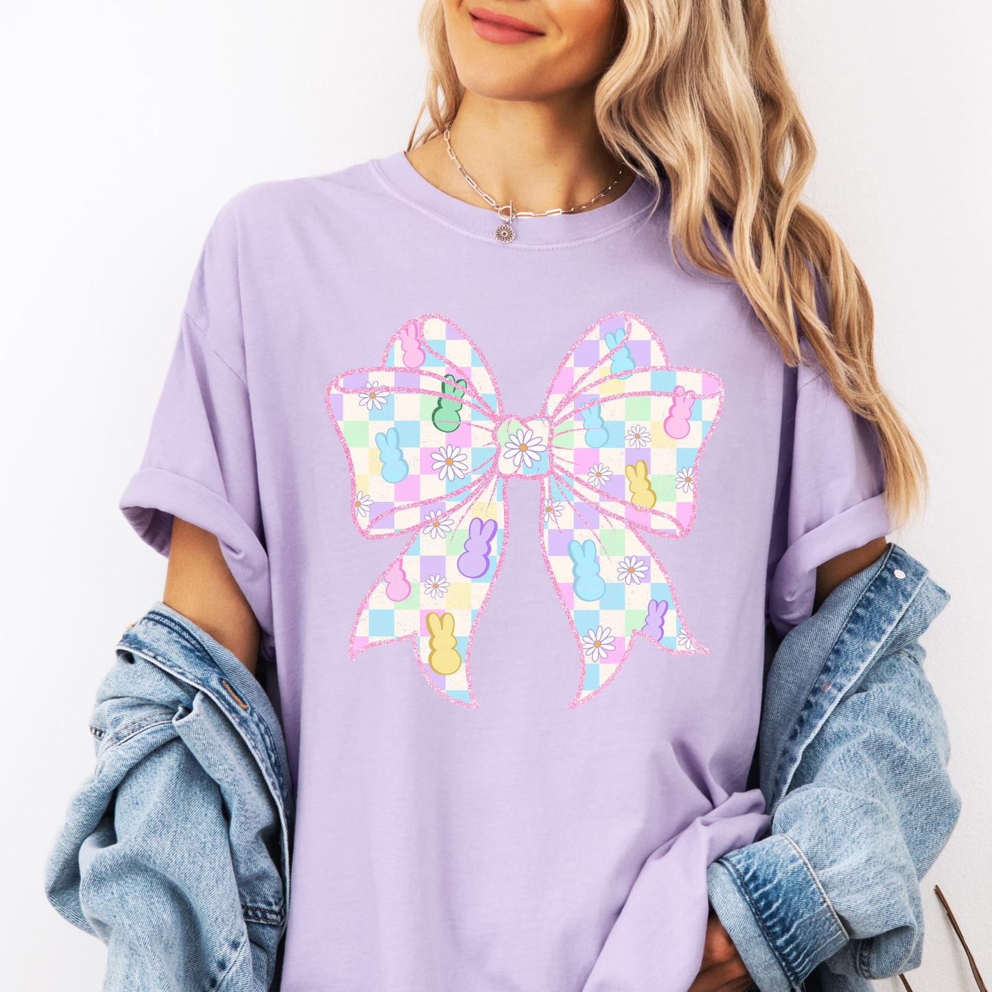 Checkered Easter Bow