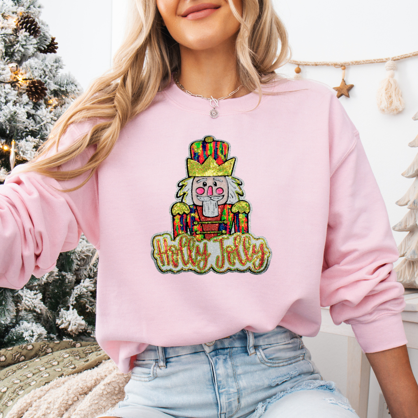 Holly Jolly Nutcracker REAL Sequin Patch