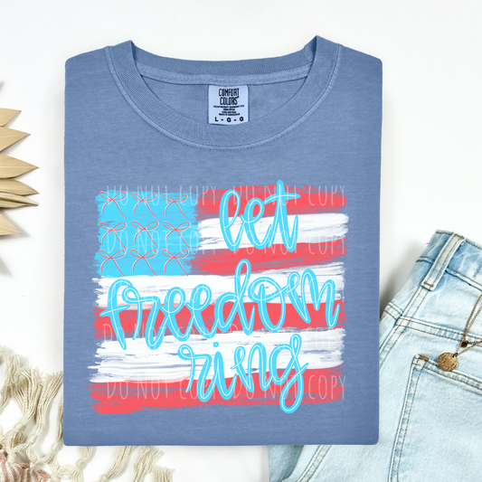 Let Freedom Ring Watercolor Flag